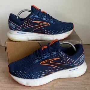 Brooks Glycerin 20 Blue/Orange Men Running Sneakers- SZ 11 Size 11.5 - Brooks Glycerin GTS 20 2E Wide Blue Depths  main image 3